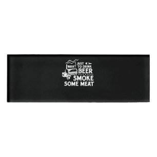 Etiqueta De Nombre BBQ Fumar Pitmaster Regalo Bebe Cerveza Humo Carne