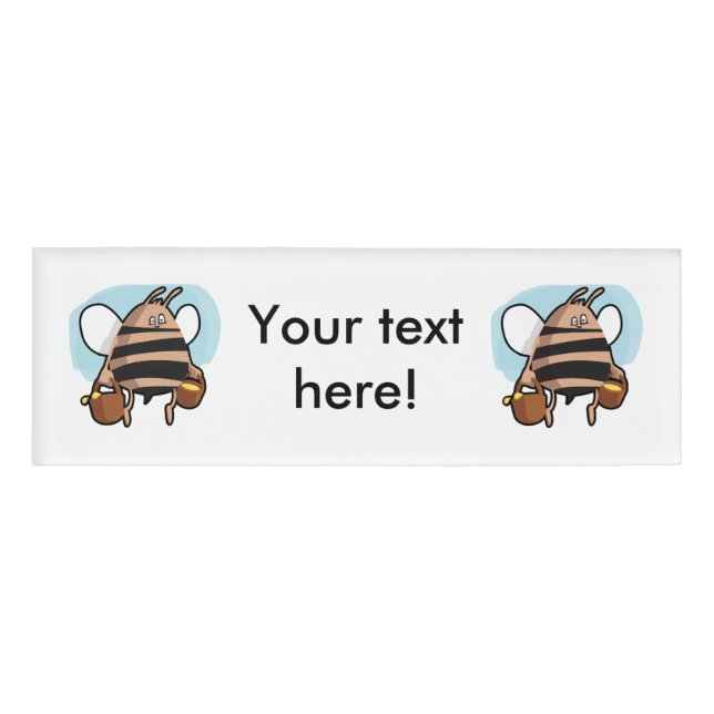 Etiqueta De Nombre Bee personalizado (Anverso)