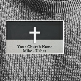 Etiqueta De Nombre Bienvenida a Usher de la Iglesia Cristiana Blanca