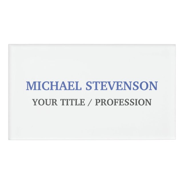 Etiqueta De Nombre Blanco Azul especial único (Anverso)