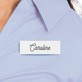 Etiqueta de nombre blanco simple del personal del 