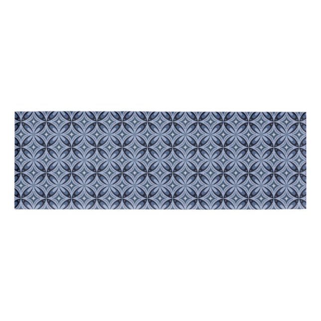 Etiqueta De Nombre Blue Geometric Pattern Retro Style (Anverso)