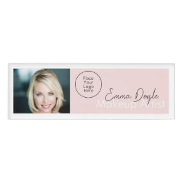 Etiqueta De Nombre  Blush Pink Hair, Makeup & Beauty Studio Photo