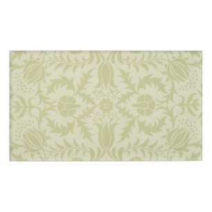 Etiqueta De Nombre Borage vintage verde suave damasco de William Morr