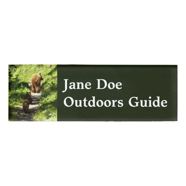 Etiqueta De Nombre Brown Bear Family (Anverso)