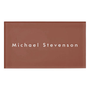 Etiqueta De Nombre Brown Trendy Modern Professional