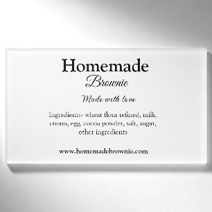 Etiqueta De Nombre Brownie casero hecho con amor agregar texto sitio