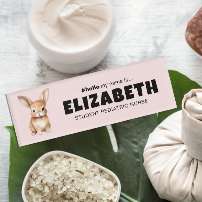 Etiqueta De Nombre Bunny personalizado Hola Mi Nombre Es Magnético (Subido por el creador)