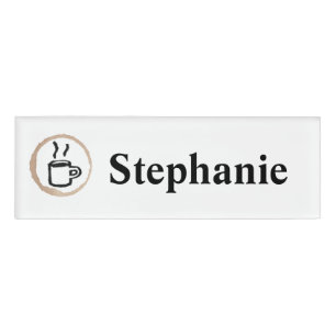 Etiqueta De Nombre Café personalizado de Barista del café