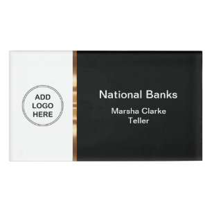 Etiqueta De Nombre Caja de banco con clase