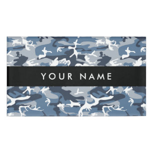 Etiqueta De Nombre Camo Azul, Camuflaje de Invierno, Camuflaje de Nie