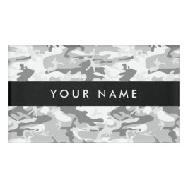 Etiqueta De Nombre Camuflaje gris de nieve en invierno, ejército, ejé