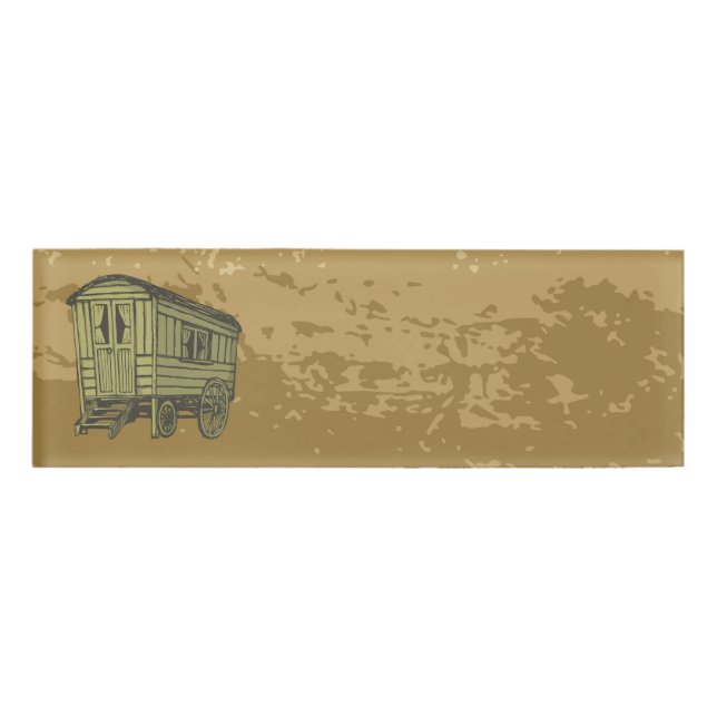 Etiqueta De Nombre Caravana gitana (Anverso)