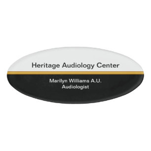Etiqueta De Nombre Centro de la audiencia del audiólogo