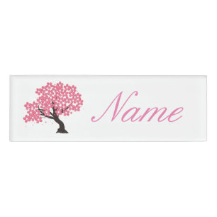 Etiqueta De Nombre Cerezo japonés florece Thunder_Cove
