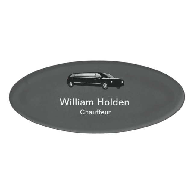 Etiqueta De Nombre Chauffeur de limusina elegante (Anverso)