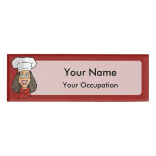 Etiqueta De Nombre Chef femenino
