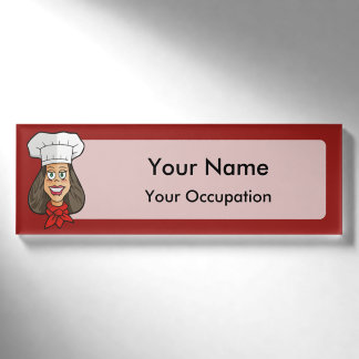Etiqueta De Nombre Chef femenino