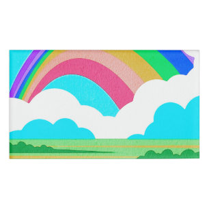 Etiqueta De Nombre Cielos arcoiris
