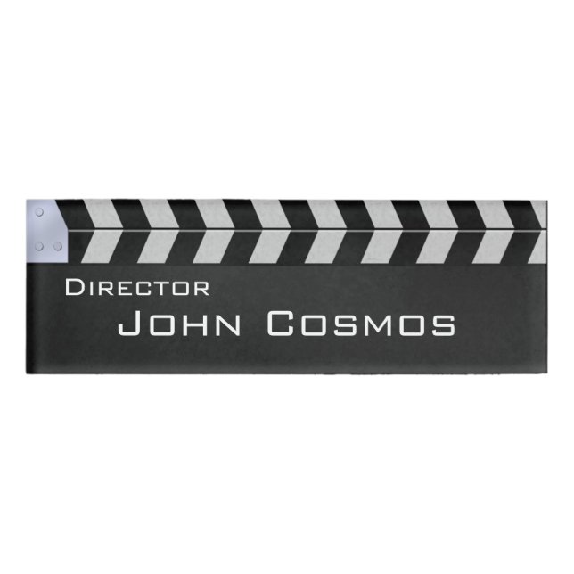 Etiqueta De Nombre Cine de Clapperboard (Anverso)