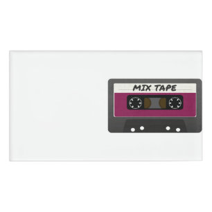 Etiqueta De Nombre Cinta Purple Mix - Regalo inspirado en retro de 80