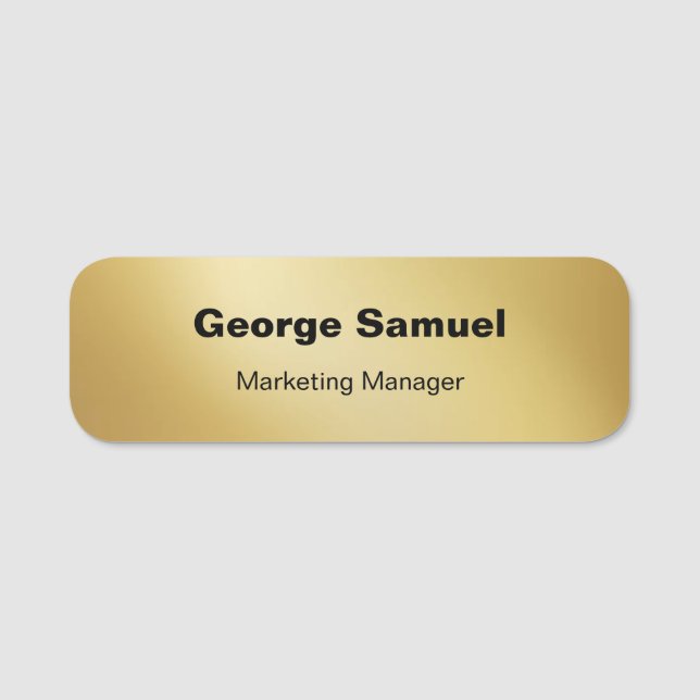 Etiqueta de nombre clásico de empleado de empresa  (Anverso)