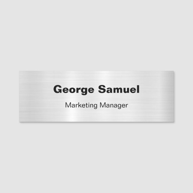 Etiqueta de nombre clásico de empleado de empresa  (Anverso)