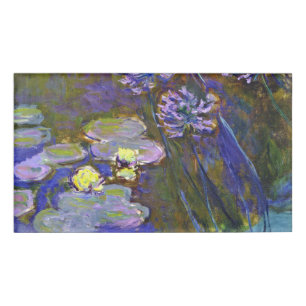 Etiqueta De Nombre Claude Monet Nenúfares Agapanthus Arte Vintage
