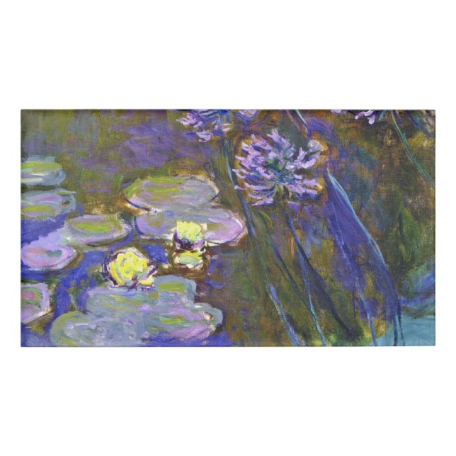 Etiqueta De Nombre Claude Monet Water Lilies Agapanthus (Anverso)