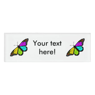 Etiqueta De Nombre Clíparte de mariposa colorida