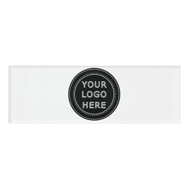 Etiqueta De Nombre Código QR negro elegante y elegante (Anverso)