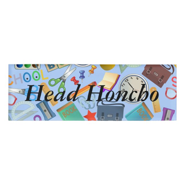 Etiqueta De Nombre Collage de las fuentes de escuela (Anverso)