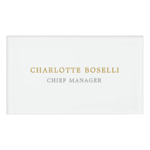 Etiqueta De Nombre Color de oro profesional clásico minimalista