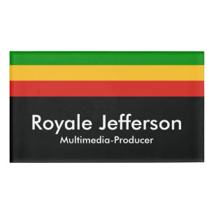 Etiqueta De Nombre COLORES DE BANDERA RASTAFARI + tu nombre e ideas