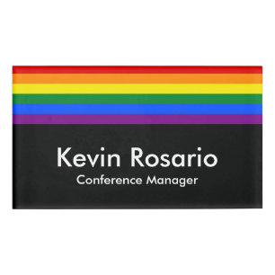 ETIQUETA DE NOMBRE COLORES DEL ARCO IRIS Y DE LAS ESTRELLAS LGBT +