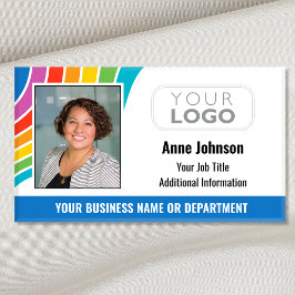 Etiqueta De Nombre Colorido logotipo de empleado foto ID Colores arco