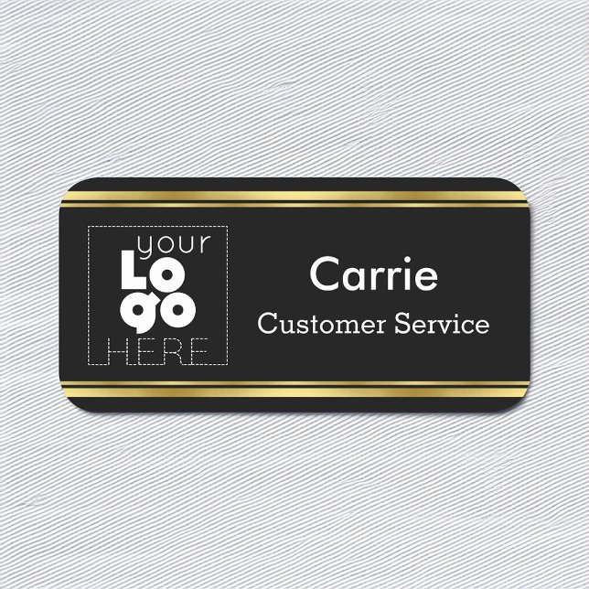 Etiqueta de nombre comercial de personalizado negr (Subido por el creador)