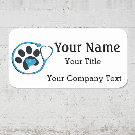 Etiqueta de nombre con logotipo veterinario Person