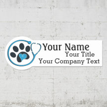 Etiqueta de nombre con logotipo veterinario Person