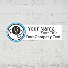 Etiqueta de nombre con logotipo veterinario Person
