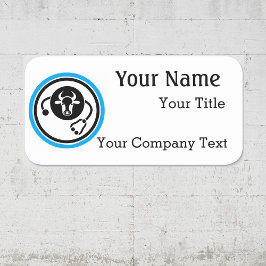 Etiqueta de nombre con logotipo veterinario Person