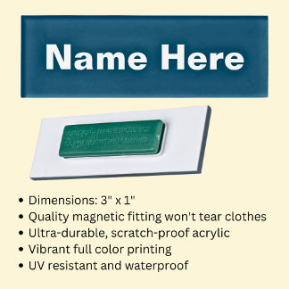 Etiqueta de nombre con soporte magnético