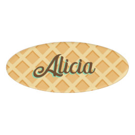 Etiqueta De Nombre Cono de waffle
