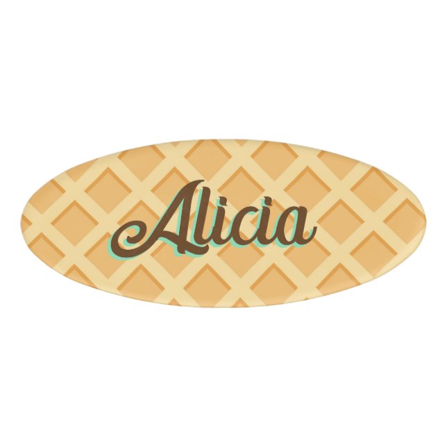 Etiqueta De Nombre Cono de waffle (Anverso)