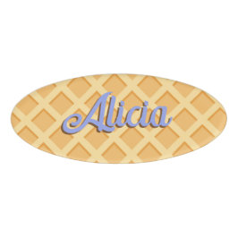 Etiqueta De Nombre Cono de waffle