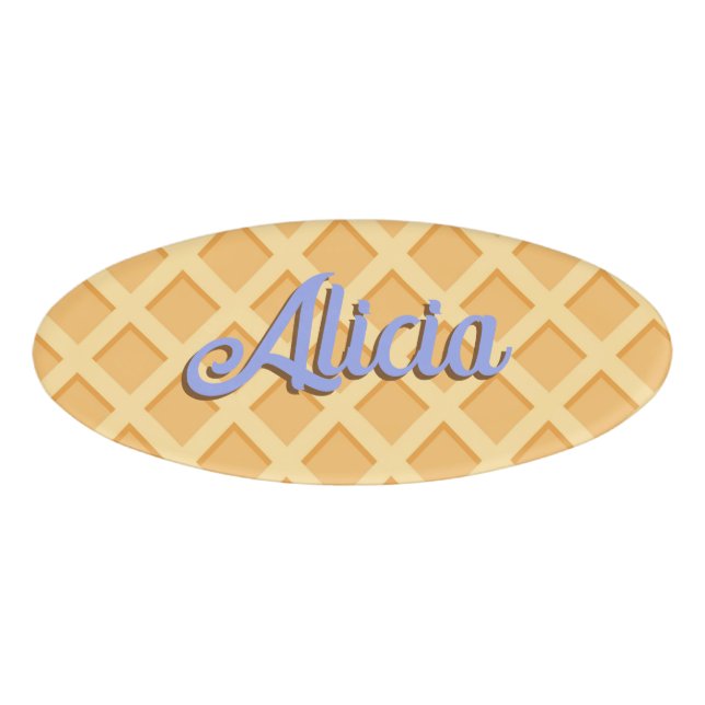 Etiqueta De Nombre Cono de waffle (Anverso)