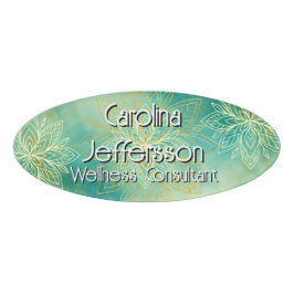 Etiqueta De Nombre Consultor de Bienestar de la Atención Zen Lotus Ve