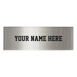 Etiqueta De Nombre CREA-TU-PROPIO diseño personalizado subido Plata