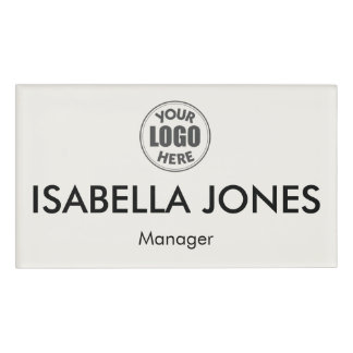 Etiqueta De Nombre Custom Corporate Logo | Minimalist Luxury Name