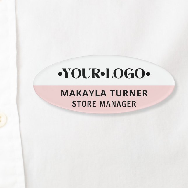 Etiqueta De Nombre Custom Logo Employee Pink (Subido por el creador)
